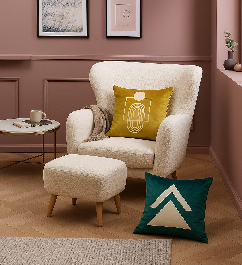 Coussin Velvet Jaune Ocre